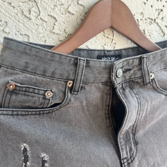 NASTY GAL Distressed Black Denim Women's Size UK 10 - Picture 4 of 8